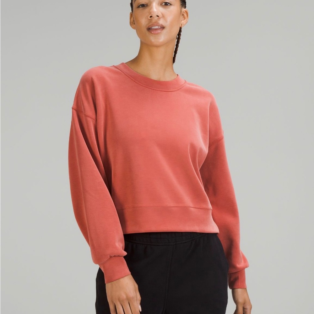 Perfectly Oversized Crop Crew color is CAYENNE